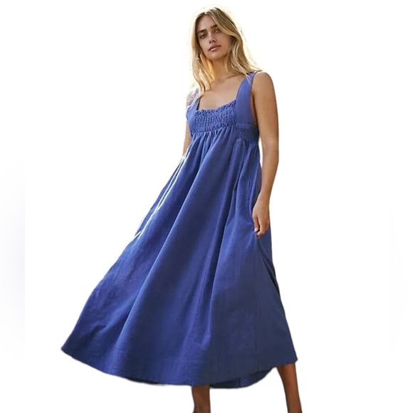 Free People Dresses & Skirts - NWOT Free People Delphine Midi Dress in Birdsong Blue size XS
